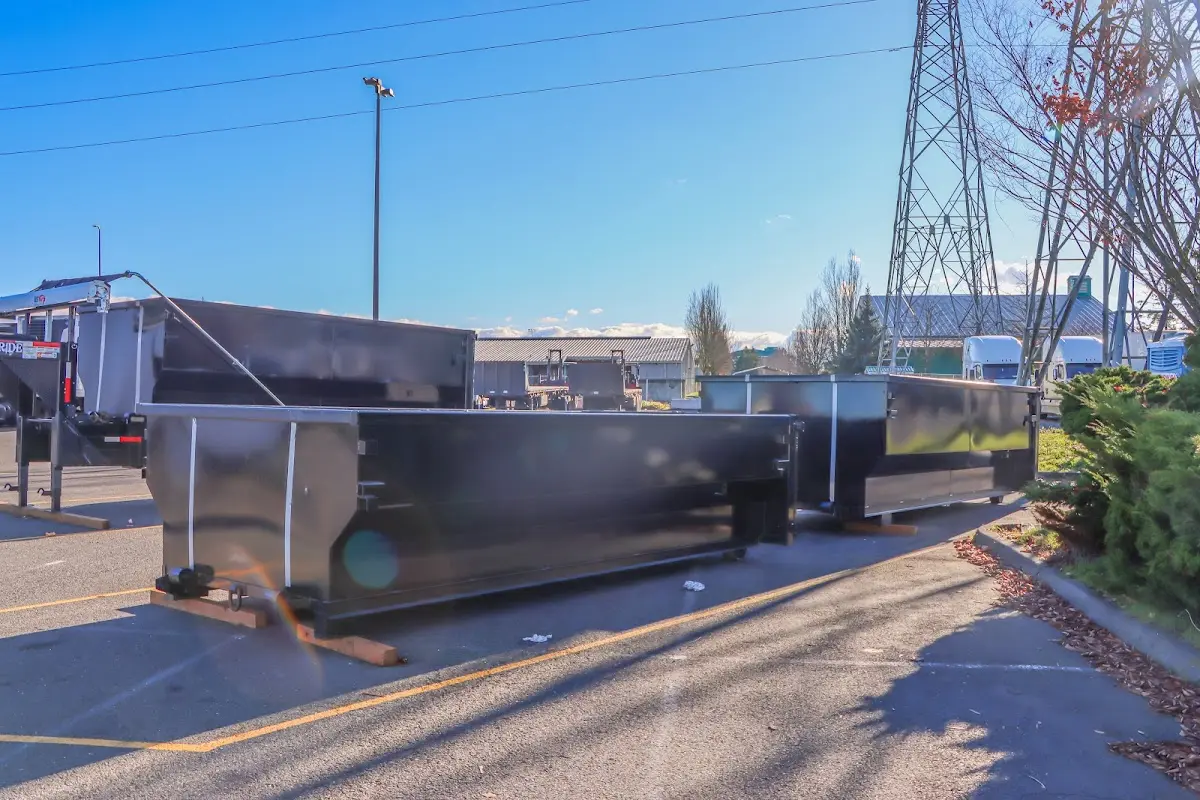 Roll-off dumpster ready for waste disposal at job site for Commercial Dumpster Rental in Town 'n' Country